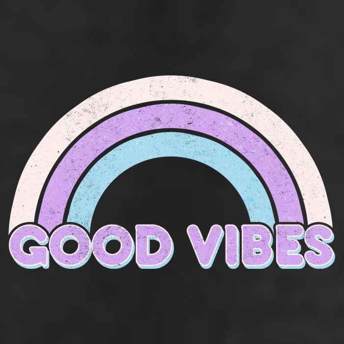 Retro Good Vibes Rainbow Garment-Dyed Fleece Hoodie