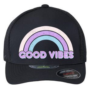 Retro Good Vibes Rainbow Flexfit Unipanel Trucker Cap