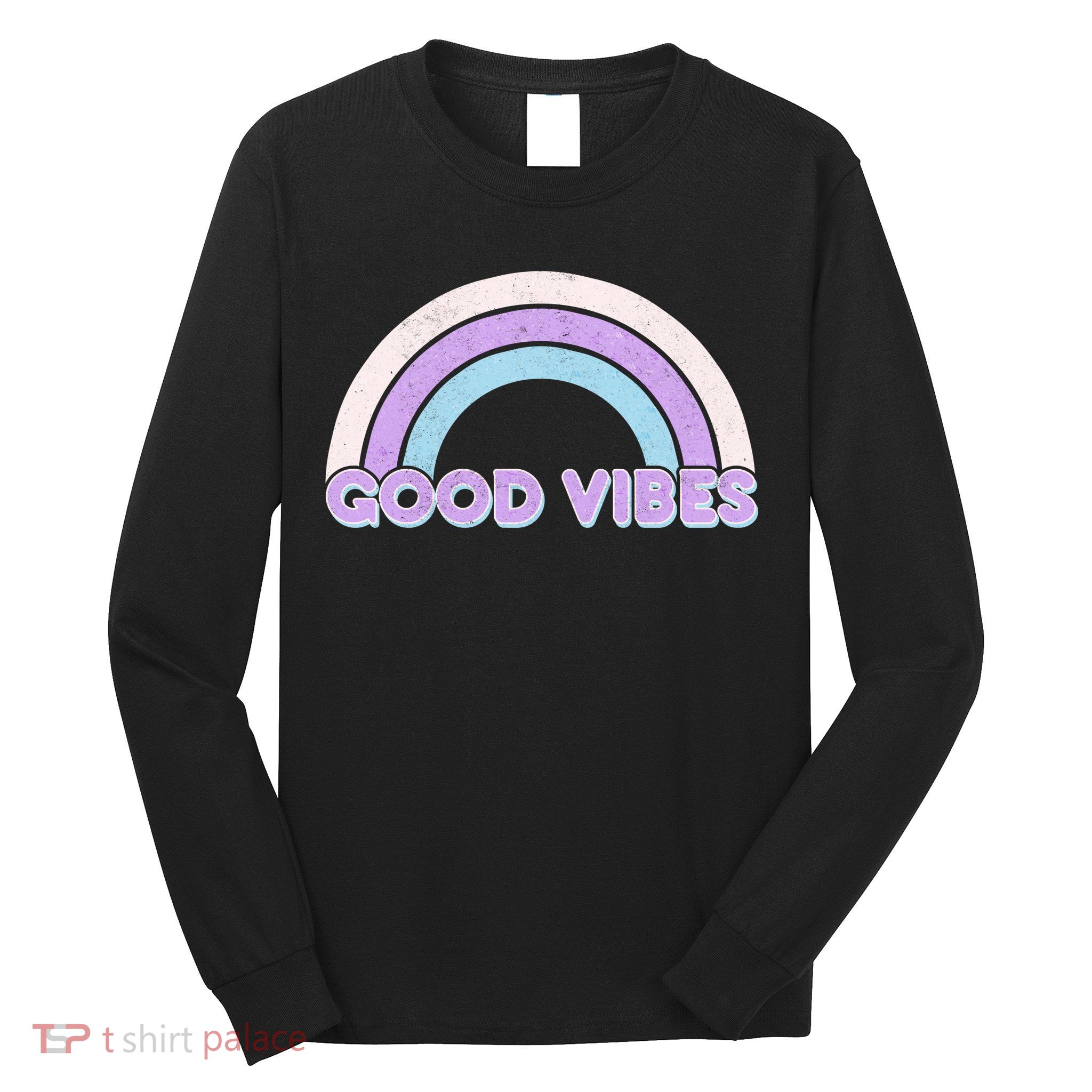 Retro Good Vibes Rainbow Long Sleeve Shirt