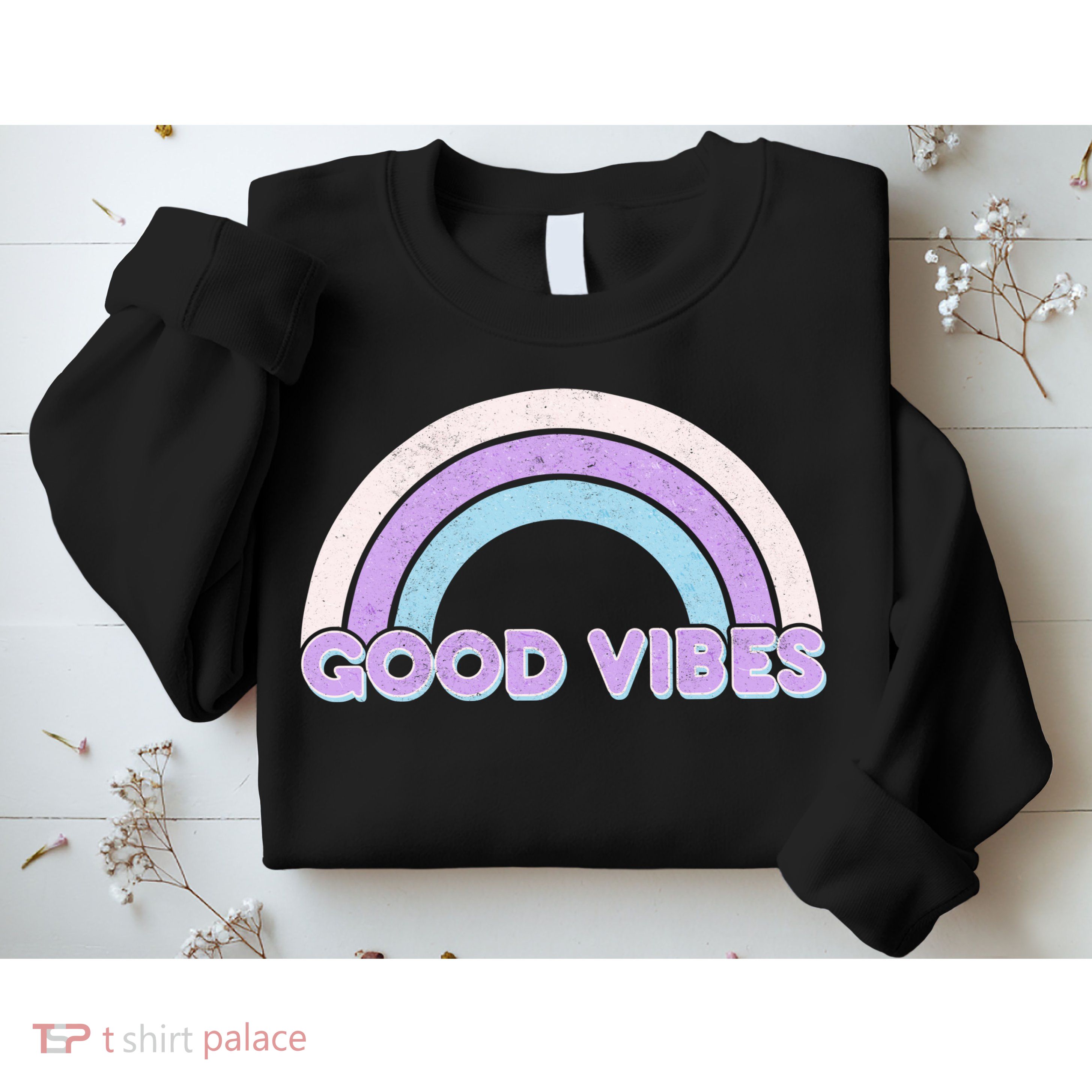Retro Good Vibes Rainbow Sweatshirt