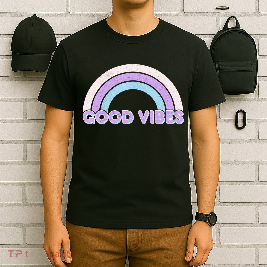 Retro Good Vibes Rainbow T-Shirt