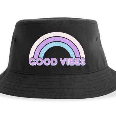 Retro Good Vibes Rainbow Sustainable Bucket Hat