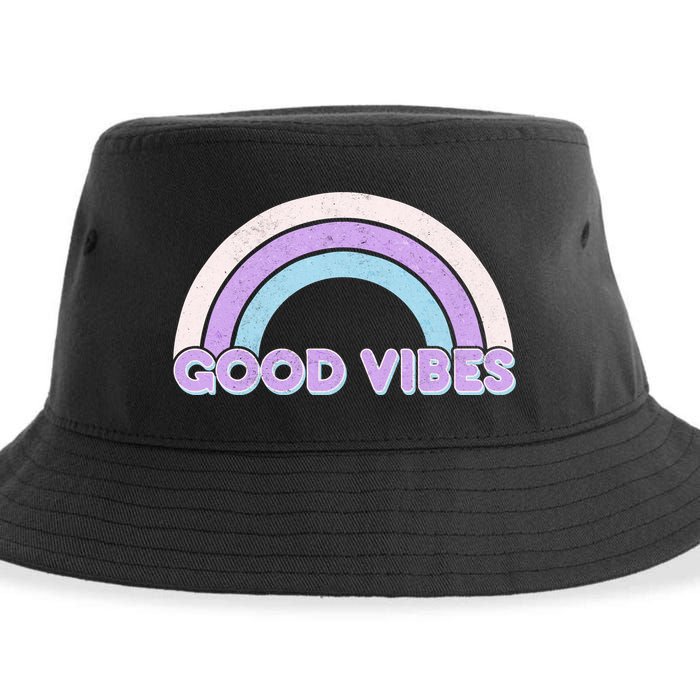 Retro Good Vibes Rainbow Sustainable Bucket Hat