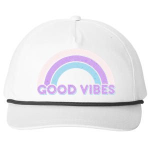 Retro Good Vibes Rainbow Snapback Five-Panel Rope Hat