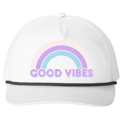 Retro Good Vibes Rainbow Snapback Five-Panel Rope Hat