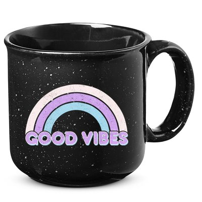 Retro Good Vibes Rainbow 15oz Campfire Ceramic Mug