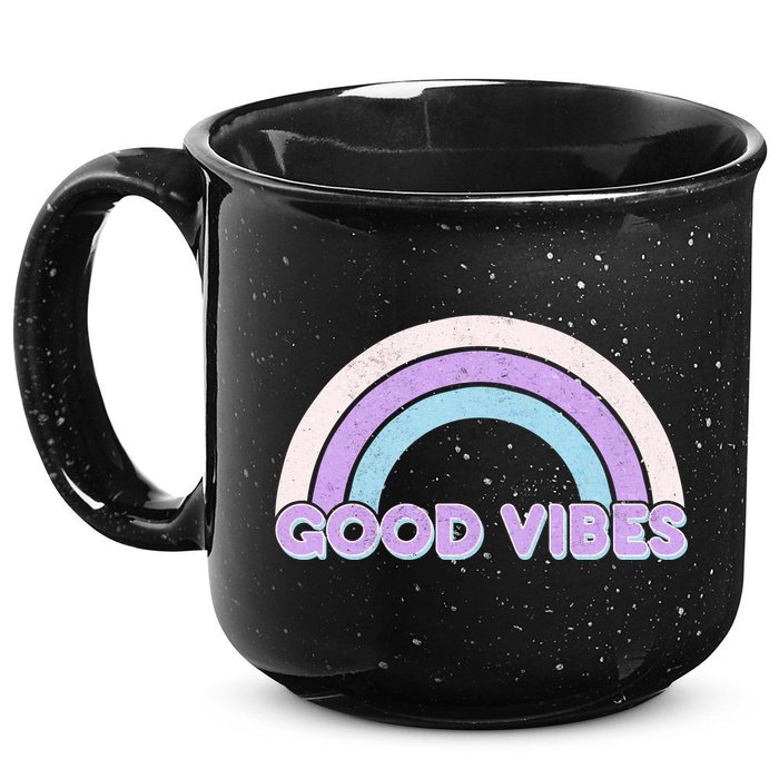Retro Good Vibes Rainbow 15oz Campfire Ceramic Mug