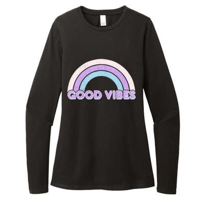 Retro Good Vibes Rainbow Womens CVC Long Sleeve Shirt