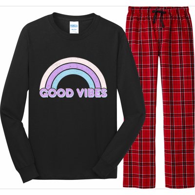 Retro Good Vibes Rainbow Long Sleeve Pajama Set