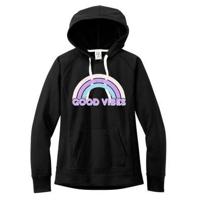 Retro Good Vibes Rainbow Women's Fleece Hoodie