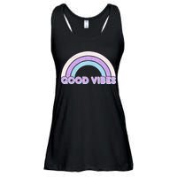 Retro Good Vibes Rainbow Ladies Essential Flowy Tank