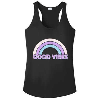 Retro Good Vibes Rainbow Ladies PosiCharge Competitor Racerback Tank