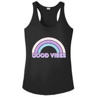 Retro Good Vibes Rainbow Ladies PosiCharge Competitor Racerback Tank