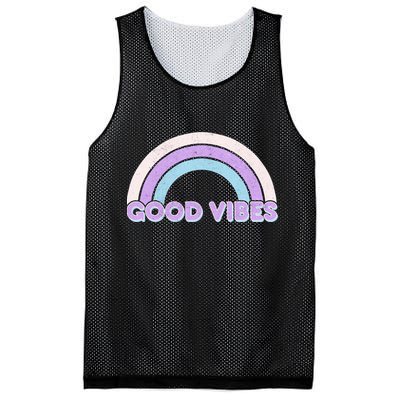 Retro Good Vibes Rainbow Mesh Reversible Basketball Jersey Tank