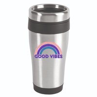 Retro Good Vibes Rainbow 16oz Travel Tumbler