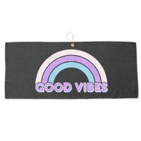 Retro Good Vibes Rainbow Large Microfiber Waffle Golf Towel
