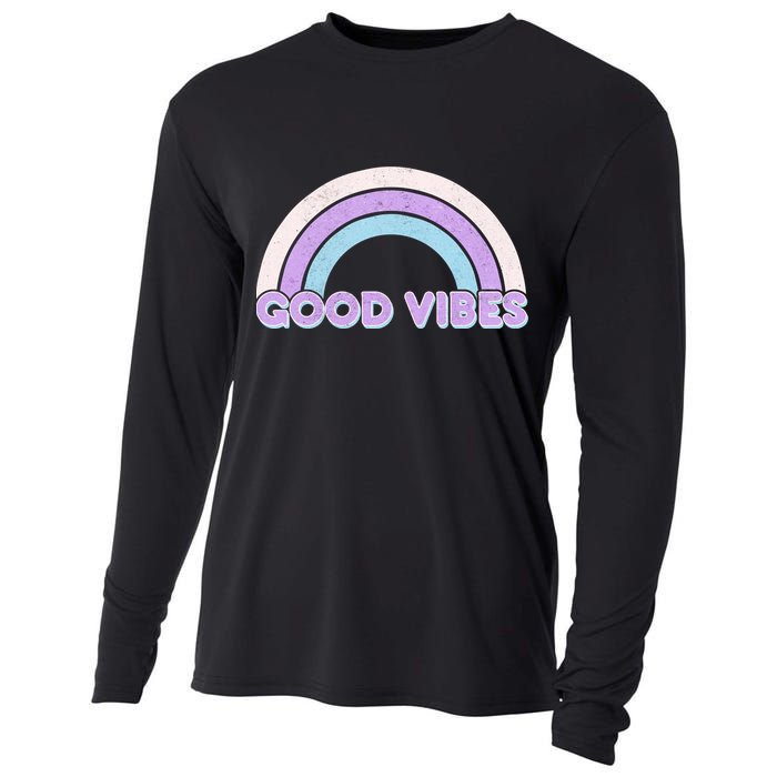 Retro Good Vibes Rainbow Cooling Performance Long Sleeve Crew