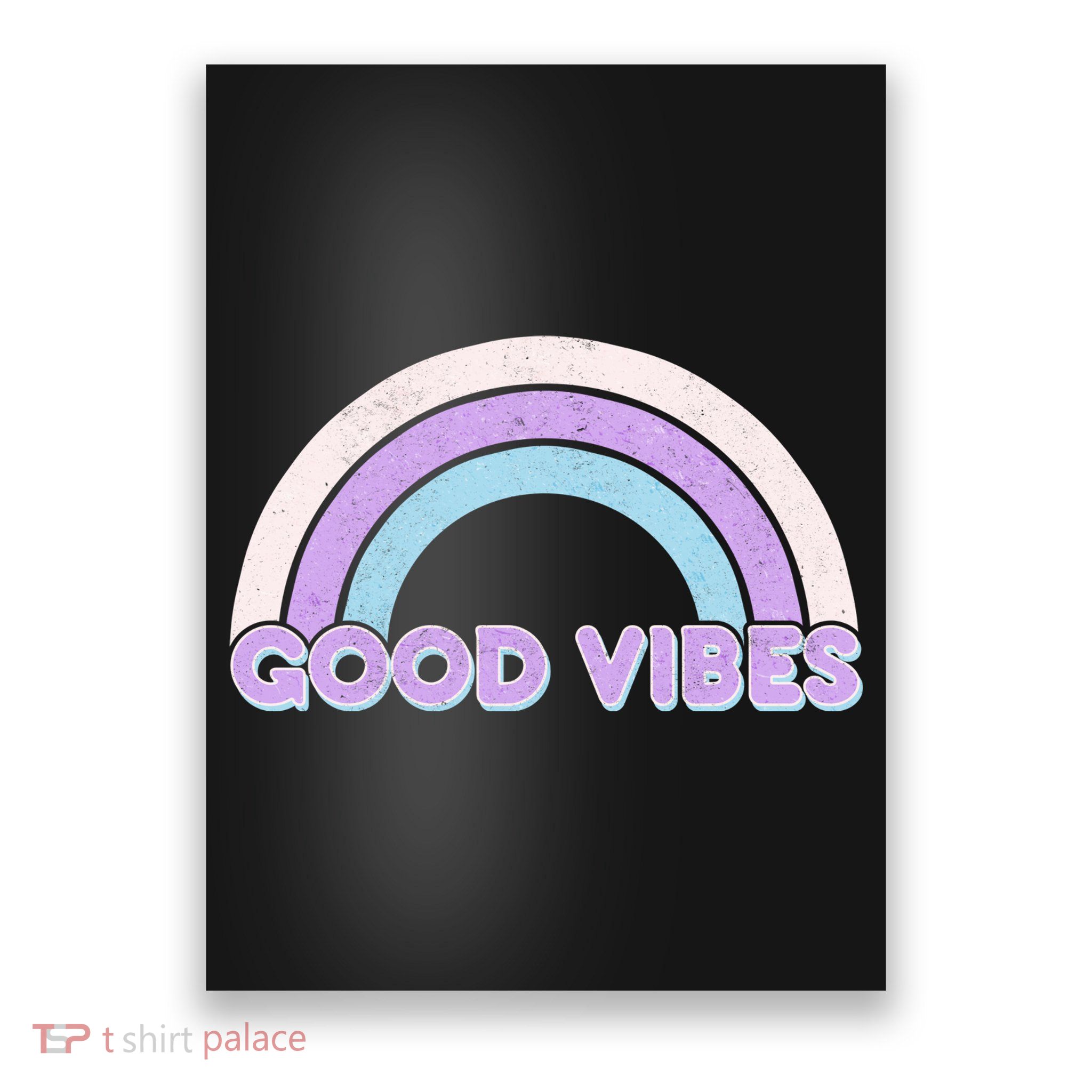 Retro Good Vibes Rainbow Poster