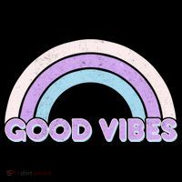 Retro Good Vibes Rainbow Poster