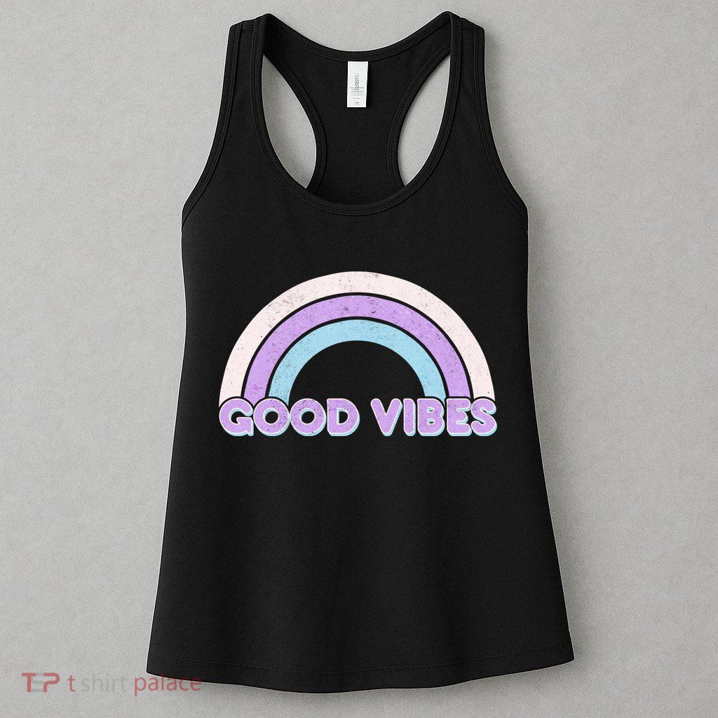 Retro Good Vibes Rainbow Womens Tank Top