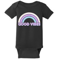 Retro Good Vibes Rainbow Baby Bodysuit