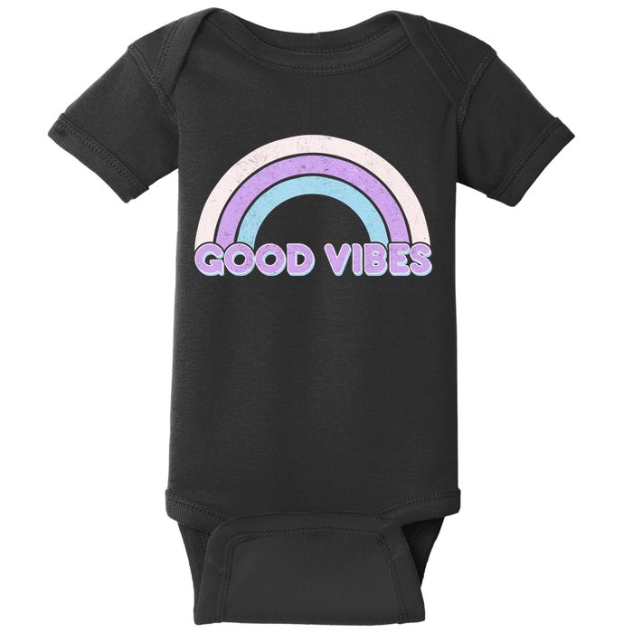 Retro Good Vibes Rainbow Baby Bodysuit