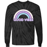 Retro Good Vibes Rainbow Tie-Dye Long Sleeve Shirt
