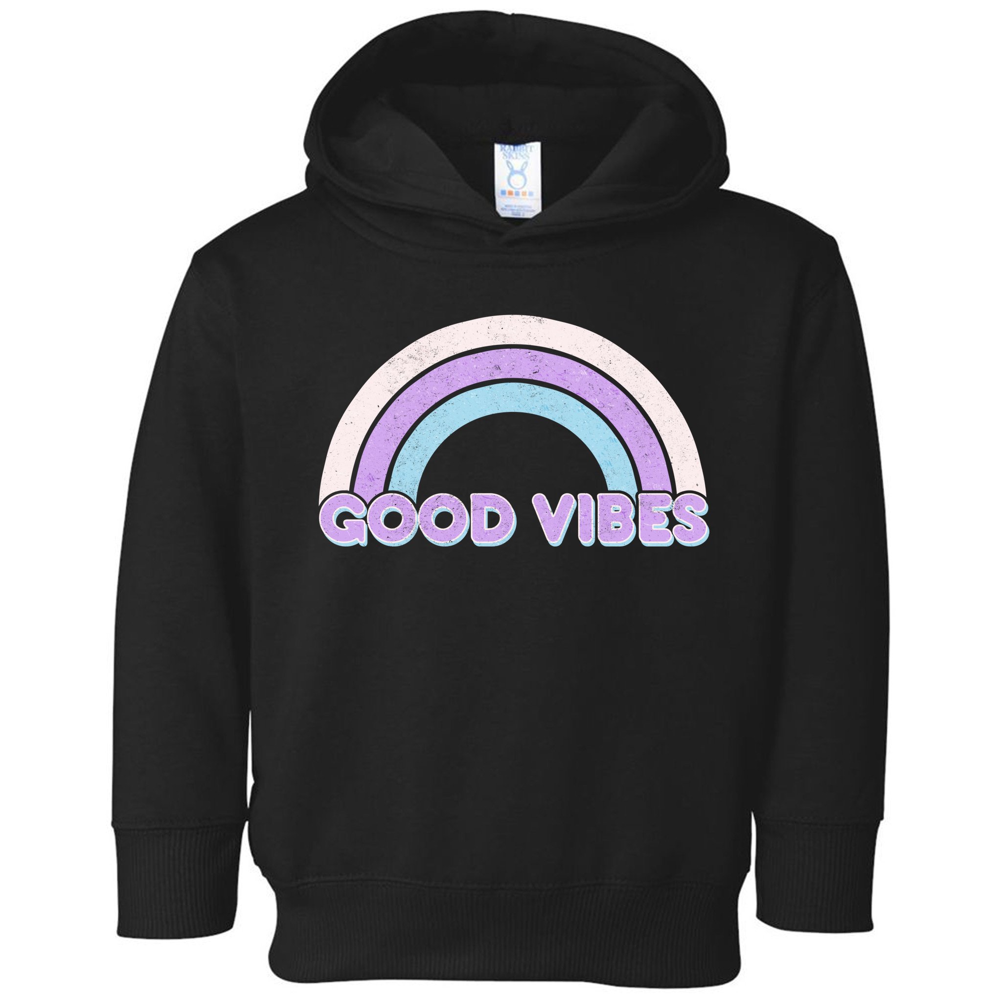 Retro Good Vibes Rainbow Toddler Hoodie