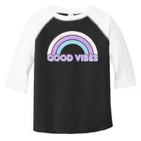 Retro Good Vibes Rainbow Toddler Fine Jersey T-Shirt