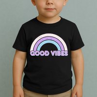 Retro Good Vibes Rainbow Toddler T-Shirt