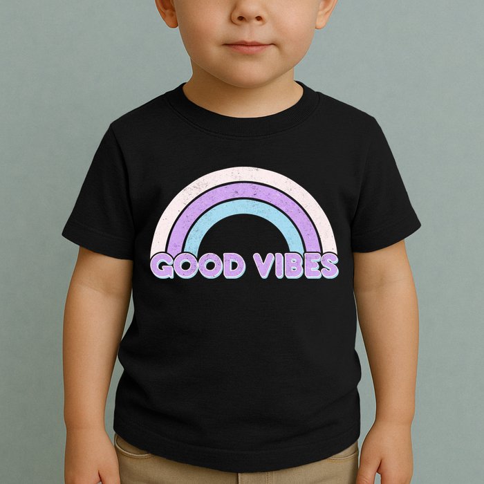 Retro Good Vibes Rainbow Toddler T-Shirt