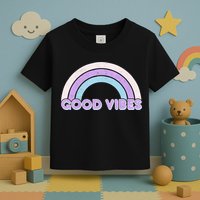 Retro Good Vibes Rainbow Toddler T-Shirt