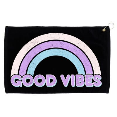 Retro Good Vibes Rainbow Grommeted Golf Towel