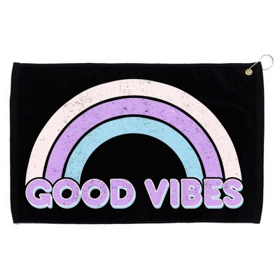 Retro Good Vibes Rainbow Grommeted Golf Towel