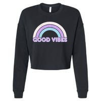 Retro Good Vibes Rainbow Cropped Pullover Crew