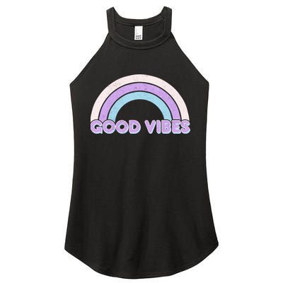 Retro Good Vibes Rainbow Women's Perfect Tri Rocker Tank