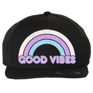 Retro Good Vibes Rainbow Wool Snapback Cap