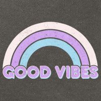 Retro Good Vibes Rainbow Cotton Canvas Backpack