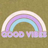 Retro Good Vibes Rainbow Garment-Dyed Women's Muscle Tee