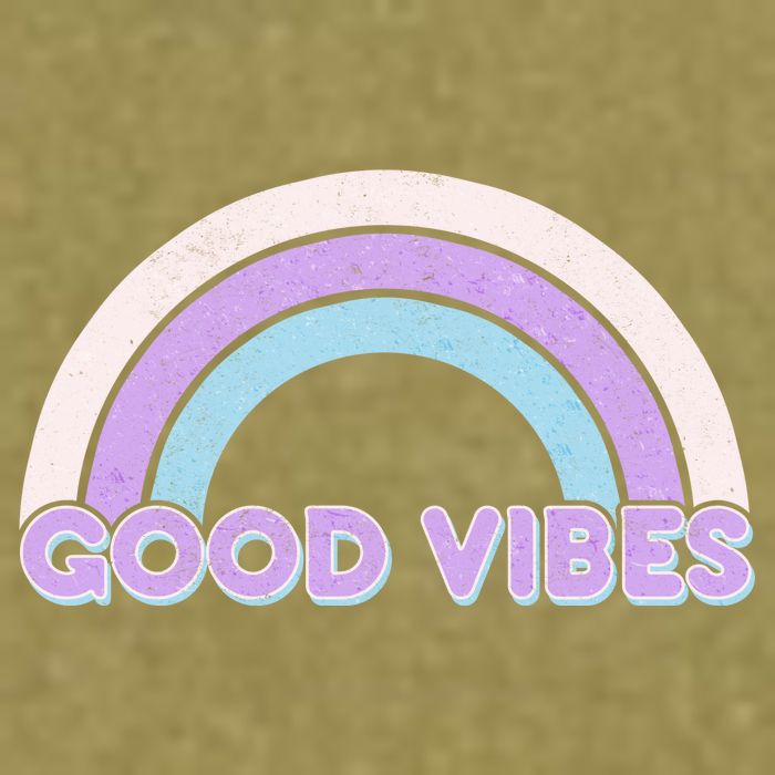 Retro Good Vibes Rainbow Garment-Dyed Women's Muscle Tee
