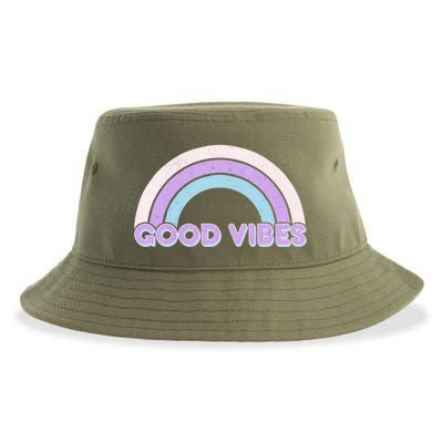 Retro Good Vibes Rainbow Sustainable Bucket Hat