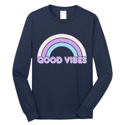 Retro Good Vibes Rainbow Long Sleeve Shirt