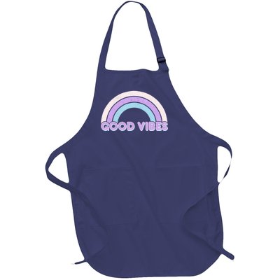 Retro Good Vibes Rainbow Full-Length Apron With Pockets