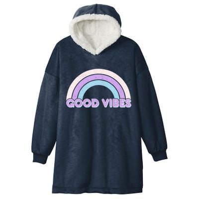 Retro Good Vibes Rainbow Hooded Wearable Blanket