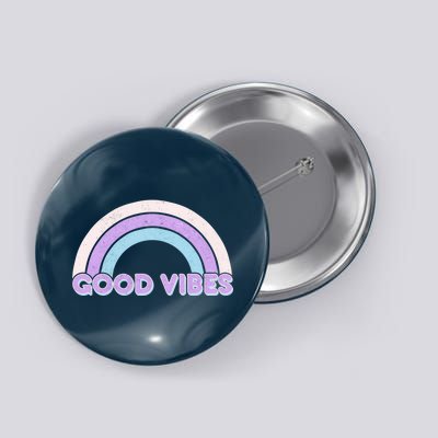 Retro Good Vibes Rainbow Button