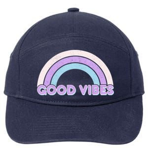 Retro Good Vibes Rainbow 7-Panel Snapback Hat