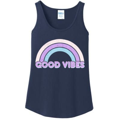 Retro Good Vibes Rainbow Ladies Essential Tank