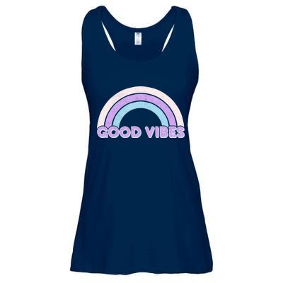 Retro Good Vibes Rainbow Ladies Essential Flowy Tank