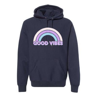 Retro Good Vibes Rainbow Premium Hoodie