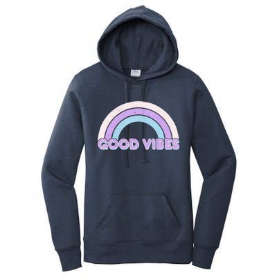 Retro Good Vibes Rainbow Women's Pullover Hoodie